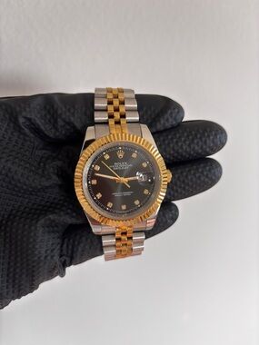 Rolex Two-Tone Gold and Black Dial Jubilee Bracelet Watch